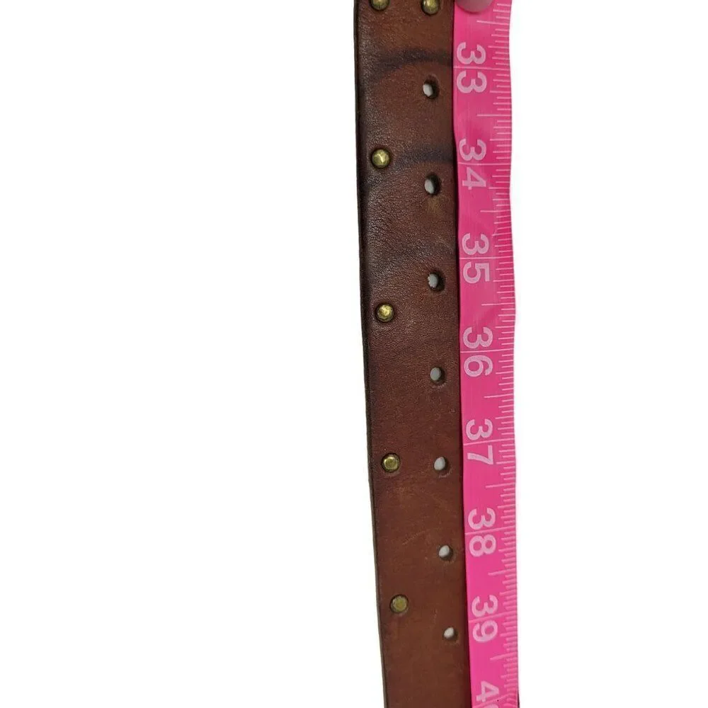 AEO Genuine Leather Brown‎ Belt M Perforated Studded Boho Country Cowgirl